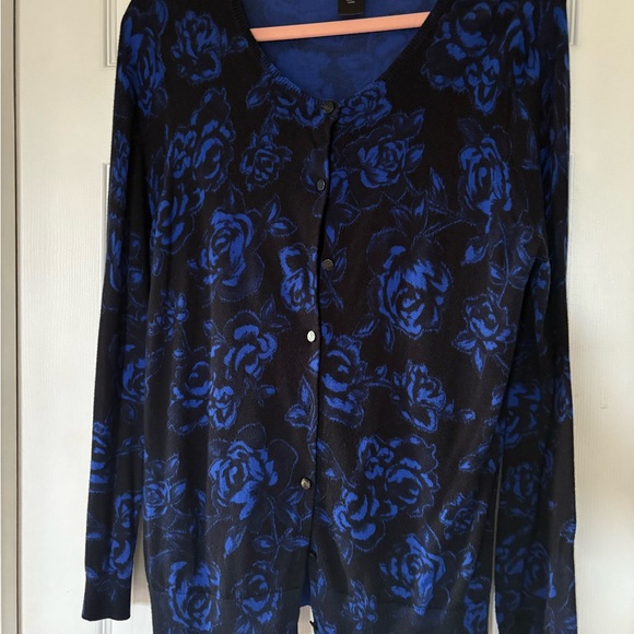 Ann Taylor Blue Floral Cardigan - Picture 1 of 5